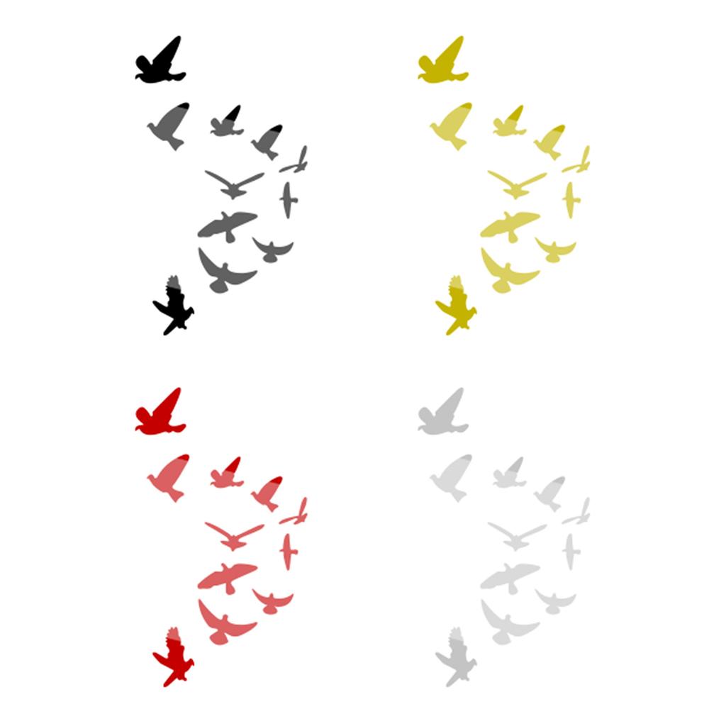 11 шт., акриловые зеркальные наклейки с птицами, 3D съемные наклейки на стены, украшение на стену для спальни, украшения для дома, настенная фреска