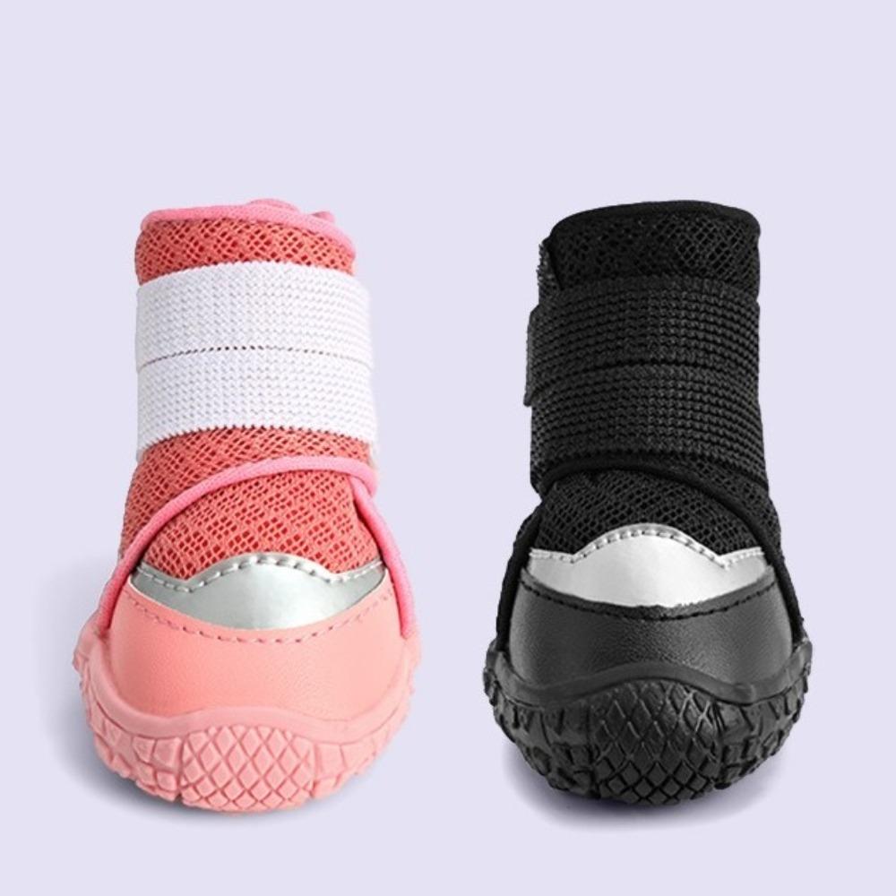 4pcs/set Wear-resistant Dog Boots Breathable Puppy Mesh Shoes Pet Booties Dog Shoes Running