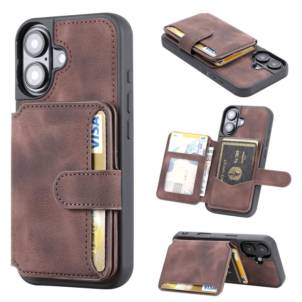 For iPhone 17 Case Wallet Card Slot TPU+PU Leather Back Phone Cover