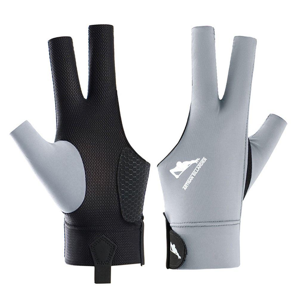 Нескользящие перчатки с тремя пальцами для левой и правой руки, тренировочные перчатки для бильярда, аксессуары для фитнеса