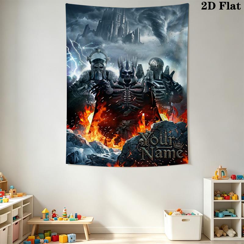Name Custom Epic knight Wall Tapestry Aesthetic Wall Hanging Printed Fabric Blanket Decorative Tapestries for Bedroom Living Room Home Decor
