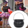 Halloween Theme Witch Candy Bucket Black Cauldron Decoration Props Multipurpose Storage Container for Treats and Gifts