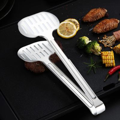 Зажим для еды Пищевая длинная ручка Двусторонняя полая полированная нержавеющая сталь с защитой от ожогов Многофункциональный зажим для стейка «шведский стол» Щипцы Кухонные принадлежности