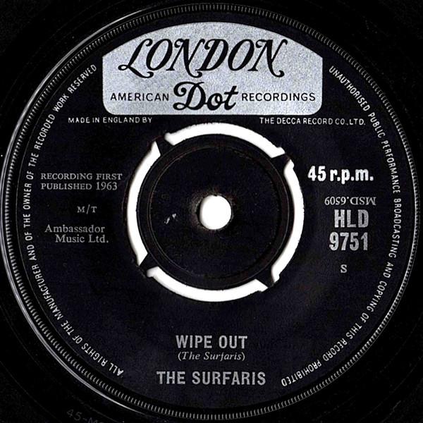 7-дюймовая пластинка SURFARIS - Wipe Out / Surfer Joe HLD9751 London Records, 1963 UK Рок Б/У