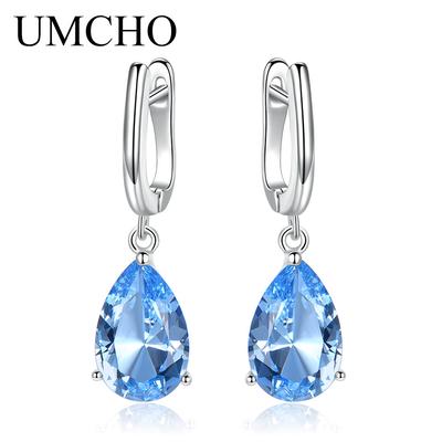 Серьги из стерлингового серебра, с топазом