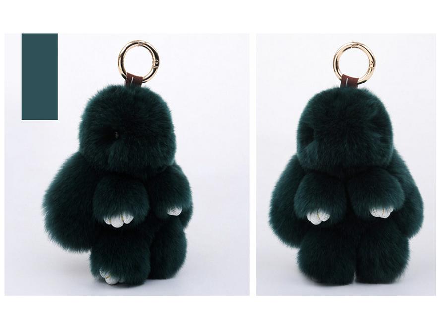Брелок-помпон из меха кролика рекс - Милый плюшевый кролик-подвеска и шарм для сумки