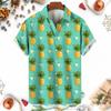 Мужские рубашки с принтом 3D Fruit Pineapple Shirts для женщин, новые летние забавные уличные короткие рубашки Y2k Mens Hawaiian Clothing