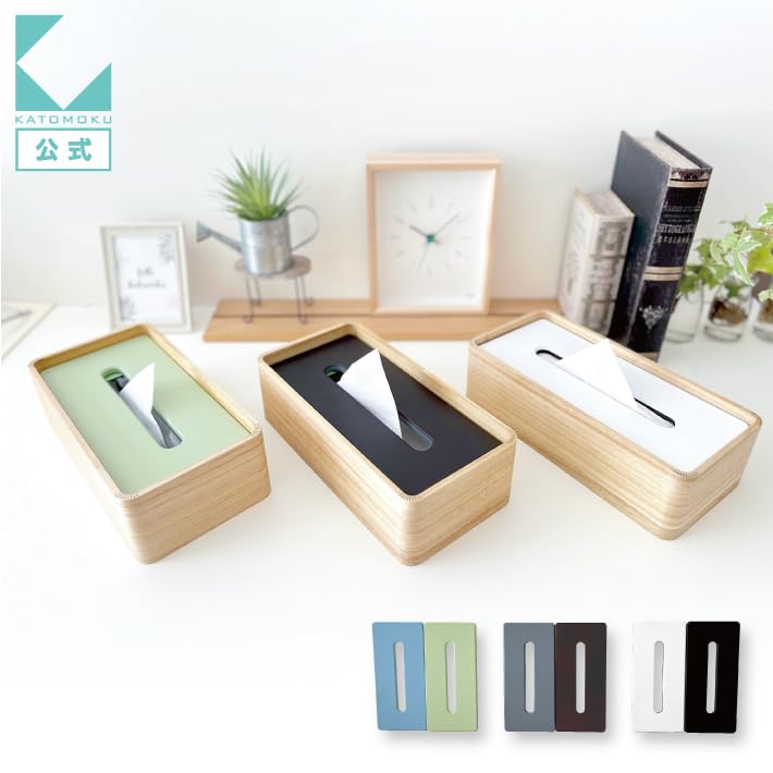 KATOMOKU Tissue Case 2 km-122 Paulownia Wood (White & Black)