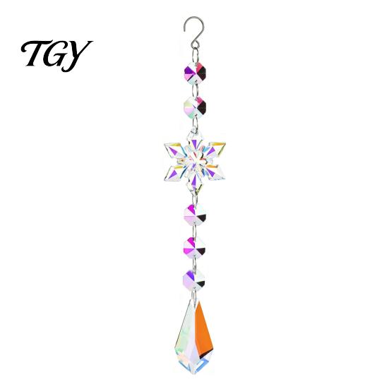 Unique Housewarming Gift for Her Faux Crystal Sun Catcher, Hanging Prism Suncatcher, Snowflake Rainbow Maker Pendant Balcony Window, Home Christmas
