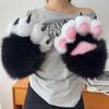 Новые Косплей Перчатки-Лапы Кошки Пищащие Утепленные Варежки-Когти Кошки Мультяшные Животные Меховые Перчатки Реквизит