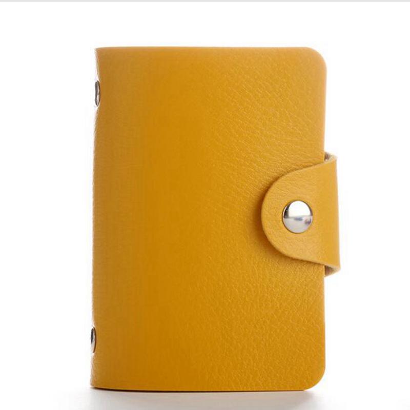 24Bits PU Leather Case Card Bag Business Card Passport Holder Organizer ID Credit Card Wallet