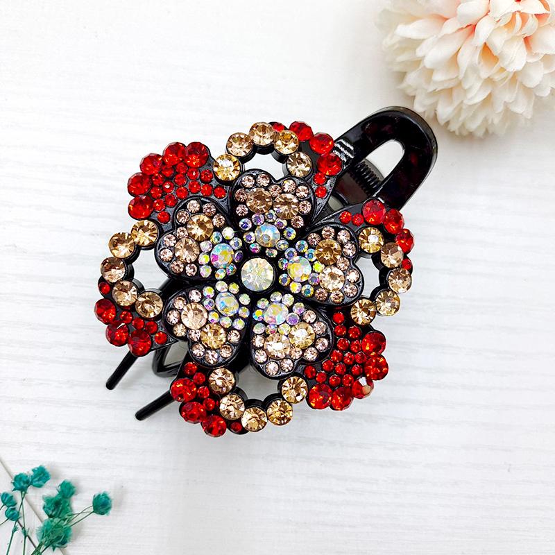 1 шт. Заколки-крабы для волос, Заколки для волос, Шпилька, Женский зажим для волос, Модный зажим-уточка, Пластик, Стразы