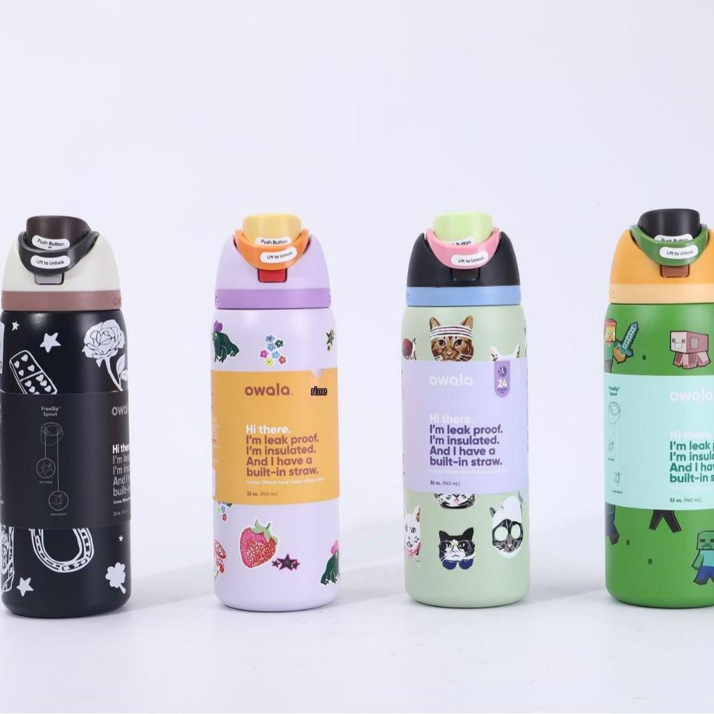 Owala Изолированная спортивная бутылка для воды из нержавеющей стали - Креативная, Модная, Портативная чашка для фруктов