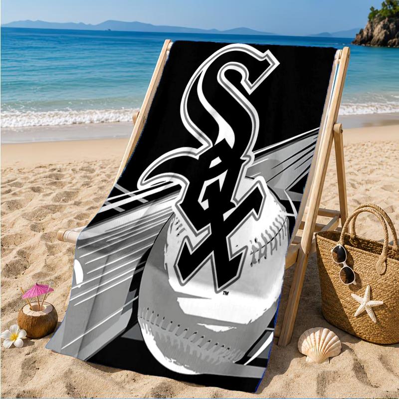 White Chicago Design Beach Towel, Super Soft Microfiber, Perfect Gift for Her/Him, Birthday, for Pool, Beach, Travel, Decor Beach Party