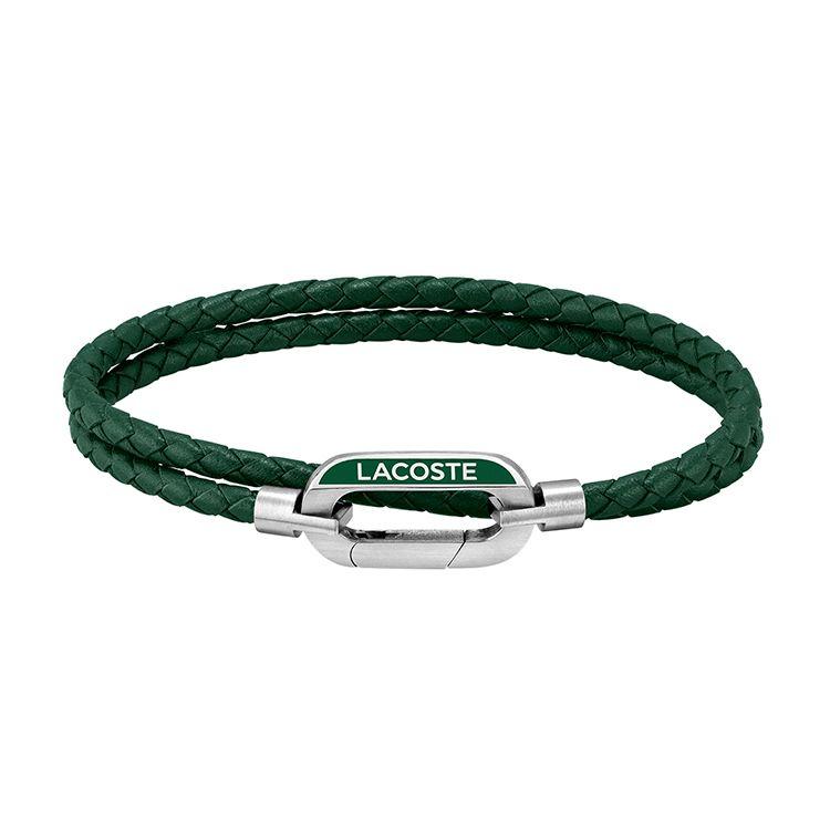 Lacoste Серия Starboard Минималистичный Логотип в стиле Letter Ins Зеленый Плетеный Браслет из Нержавеющей Стали Мужской браслет 2040111
