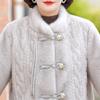 Mom's Winter Outfit Imitation Silver Blue Mink Fur Coat, Medium Length, Middle-aged and Elderly Women's Fur Integrated Coat, Chinese Style Buckle