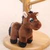 Cute Cartoon Plush Horse Doll Keychain Miniature Stuffed Animal Keyring Bag Pendant Stress Relief Toy