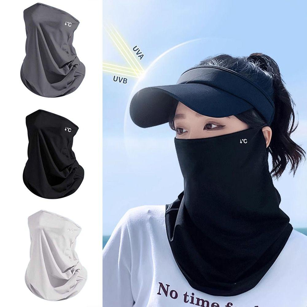 Neck Protection Sun Protection Mask Quick Drying Sunscreen Veil New Ice Silk Mask  Unisex