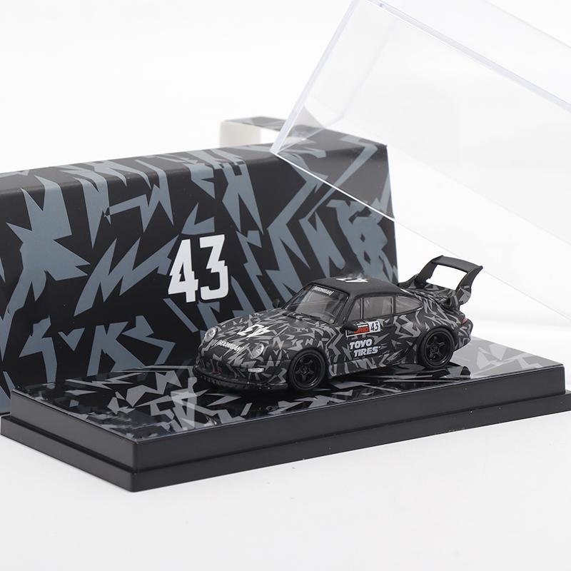 BSC Декодирование 1:64 RWB 993 964 Полный Карбон Матовый Черный Имитация Алюминия Коллекция Моделей Автомобилей