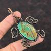 Кулон с хризопразом, медная проволока, кулон, кулон ручной работы, драгоценный камень, медные украшения, подвеска в виде черепахи, подарок для свадьбы, ювелирные изделия из проволочной обмотки