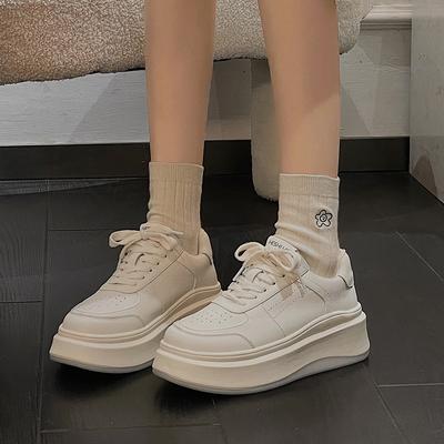 Маленькие белые туфли на толстой подошве, женские туфли для сноуборда, женские туфли для студентов на весну и осень, спортивная повседневная обувь