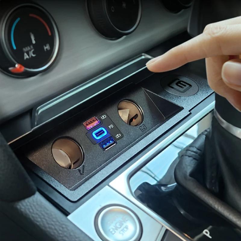 Новый 120 Вт для VW passat B6 B7 CC R36 Автомобильное зарядное устройство Прикуриватель Многофункциональный USB Type C Быстрая зарядка Аксессуар Volkswagen