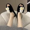 Fashion Winter Women's Warm and Fluffy Home Cute Rabbit Pattern Furry Cotton Slippers