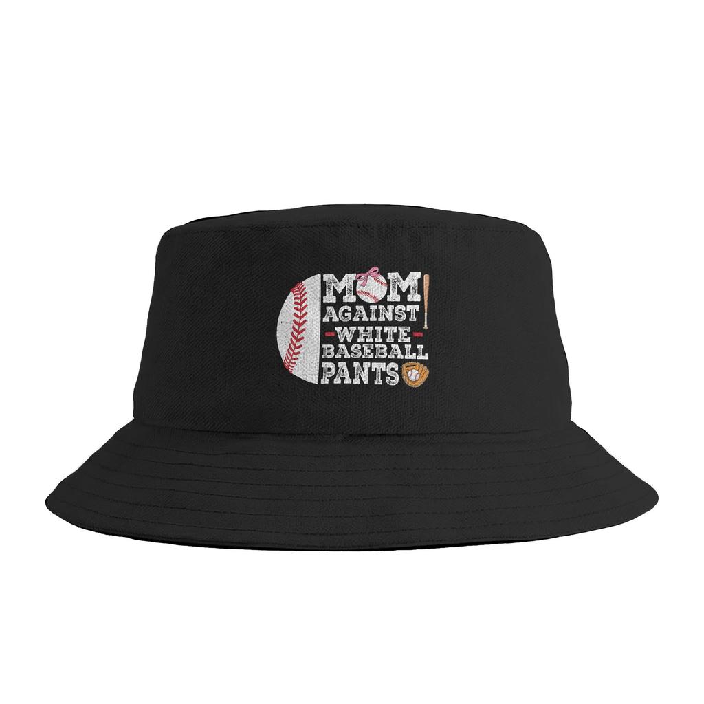 Unisex Moms Against White Baseball Pants Baseball Mom Mothers Day Bucket Hat Foldable FisherUnisex Hats Spring Casual Vacation Cap