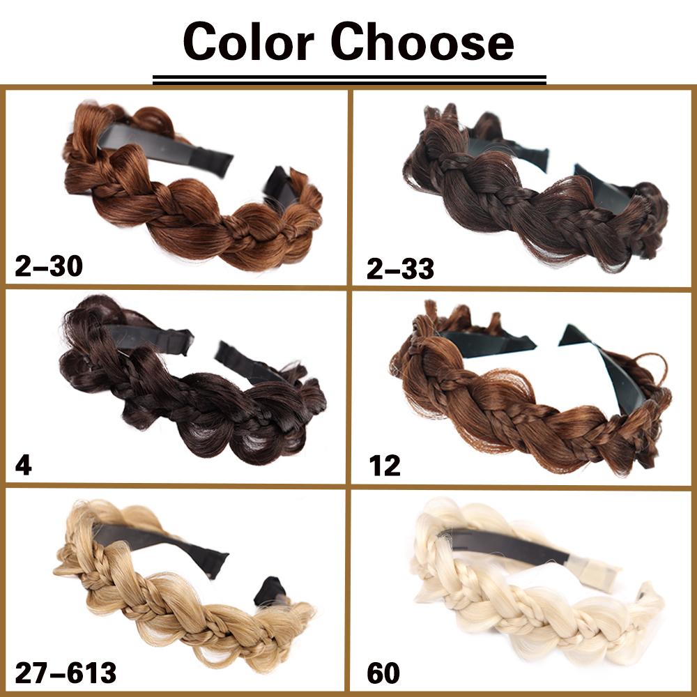 XINRAN Synthetic Fishbone Braid Wig Headband Twist Braid Hair Hoop Hair  Non-Slip Headband For Women Hairpiece Accessories