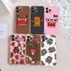 Милый чехол для телефона Domo Kun для iPhone 17 16 15 14 13 11 12 Pro Max 16 Plus Прозрачный