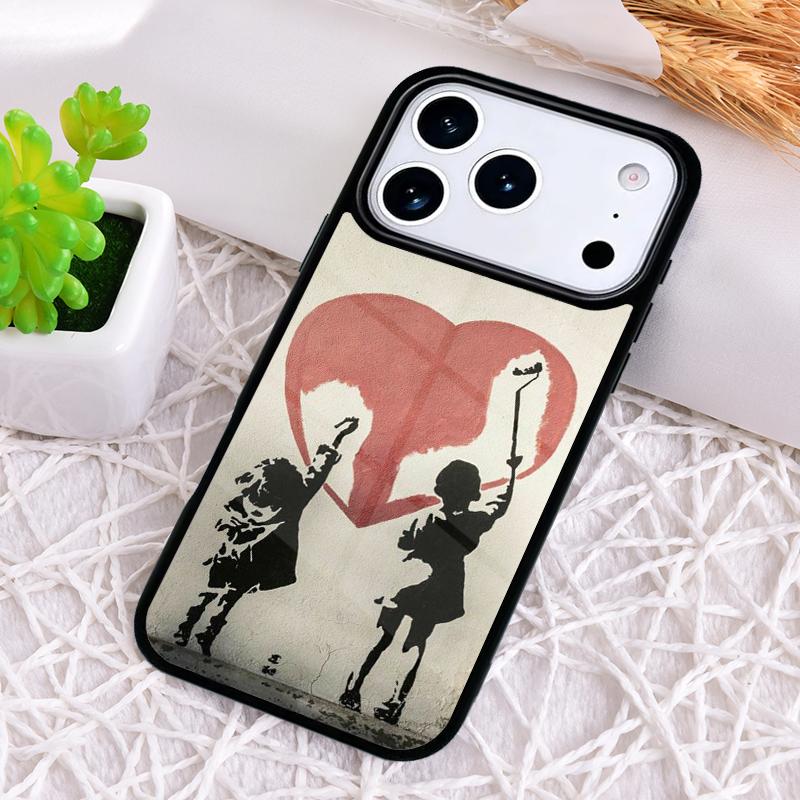 Мягкий чехол для телефона с граффити для iPhone 17 Air 16 15 11 12 14 13 Pro Max Ударопрочный чехол