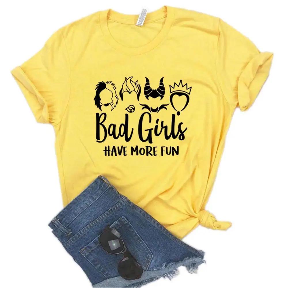 Женская футболка Bad Girls Have More Fun Print Футболка женская с коротким рукавом и круглым вырезом свободная футболка женская летняя повседневная футболка топы