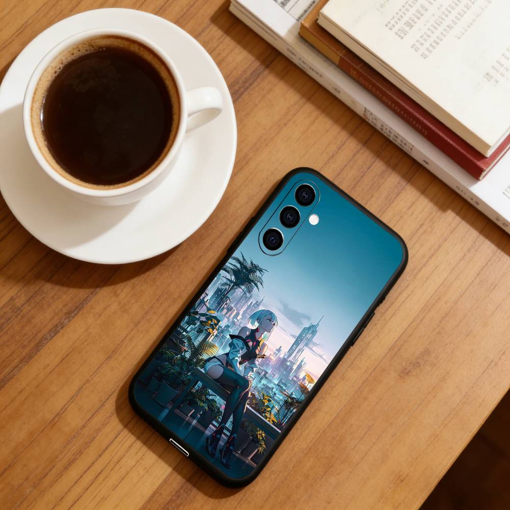 Чехол для телефона в стиле аниме C-Cyberpunk E-Edgerunners для Samsung Galaxy A73, A72, A71, A70, A53, A52, A51, Мягкий силиконовый черный чехол