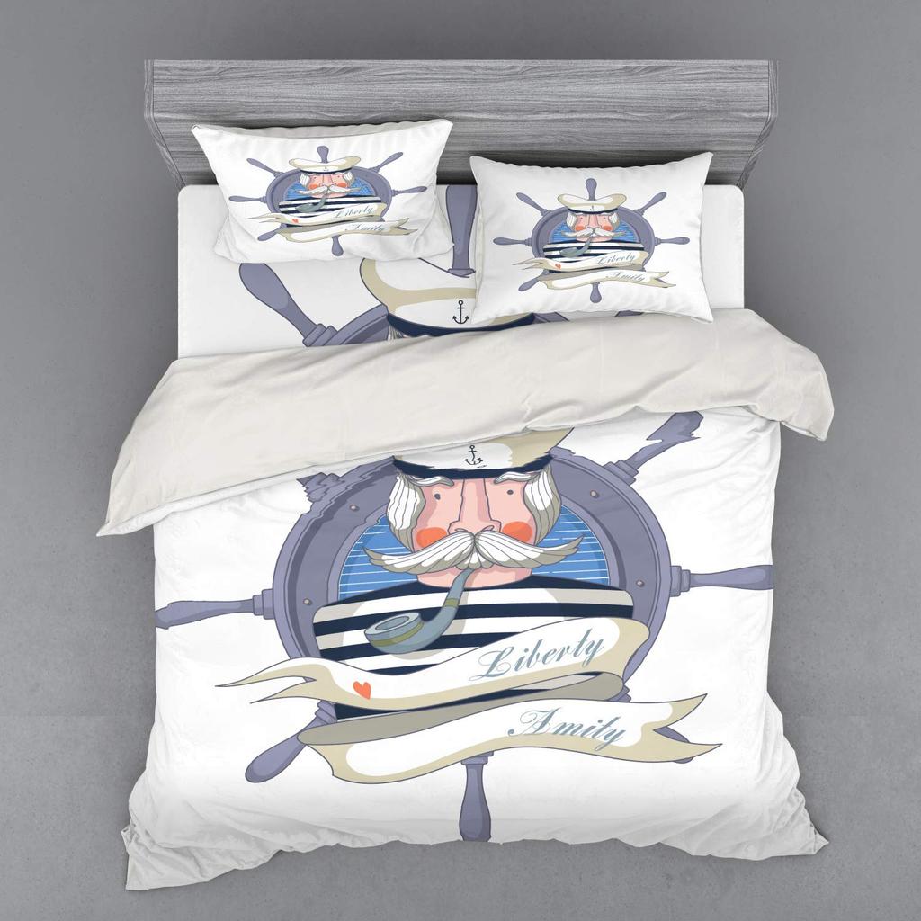 Пододеяльник с рулем для взрослых, размер Queen, легкий, для спальни, 2 наволочки, 1 пододеяльник, без одеяла