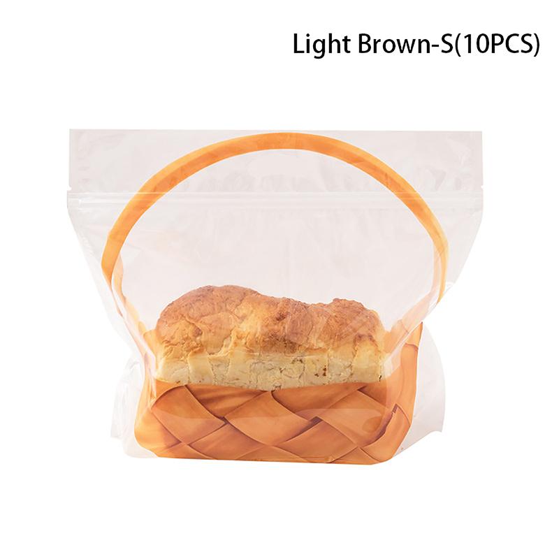 10 шт. прозрачных пакетов с застежкой-молнией, большой прозрачный пакет для тостов, держатель для хлеба, портативная самоклеящаяся упаковка для выпечки, подарок для выпечки