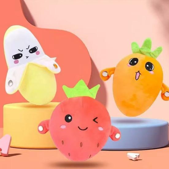 Музыкальный Банан, Сенсорная Плюшевая Игрушка-Ритм, Интерактивный Кролик и Клубника, Набитые Животные для Связи Родителей и Детей, Электронная Мягкая Игрушка, Чувствительная к Прикосновениям