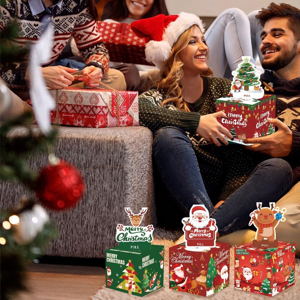 Набор бумажных коробок с рождественской тематикой, праздничный декоративный реквизит, подарок для