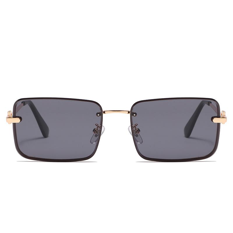 Солнцезащитные очки мужские и женские с большой квадратной оправой, трендовые солнцезащитные очки для уличной фотографии, металлические солнцезащитные очки S21216