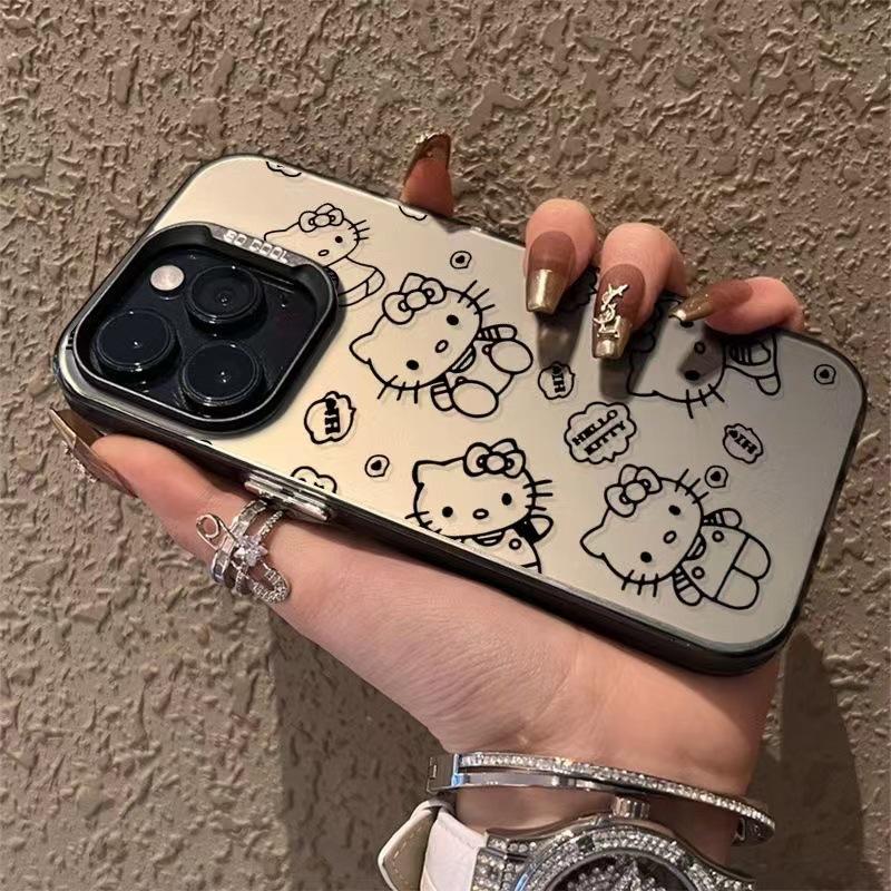 New KT Cat compatible iPhone 15/XR anti-drop iPhone 14/Pro Max silver case, 13mm frosted, 12mm.