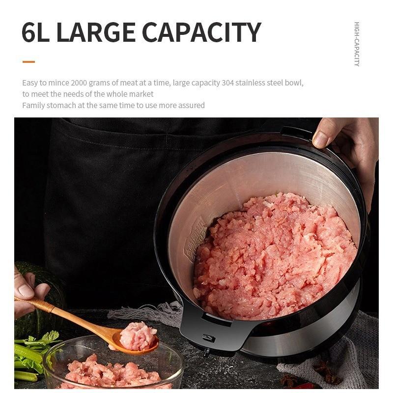 Электрическая мясорубка из нержавеющей стали, большая емкость, многофункциональная, кухонный комбайн для детского питания, автоматическая овощерезка