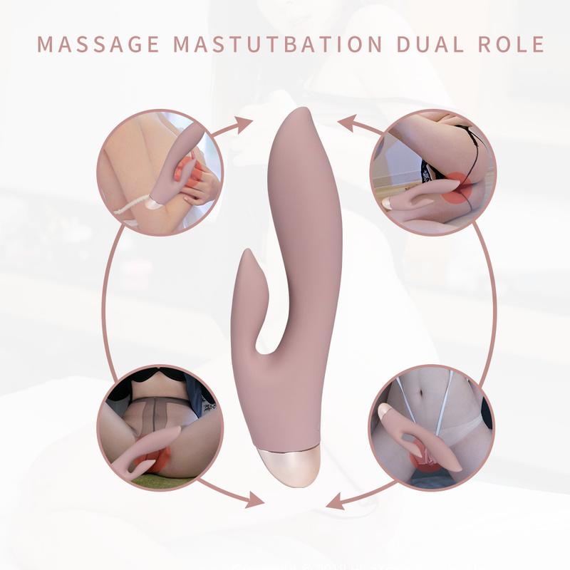 Вибратор-кролик G Spot для женщин, вибратор-дилдо 2 в 1 с узорами для стимуляции клитора и влагалища, секс-игрушки для взрослых