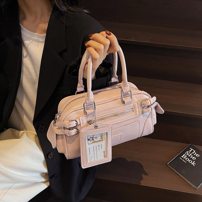 Премиальная женская сумочка 2025 популярная новинка для通勤, сумка Boston, нишевая на плечо, мессенджер