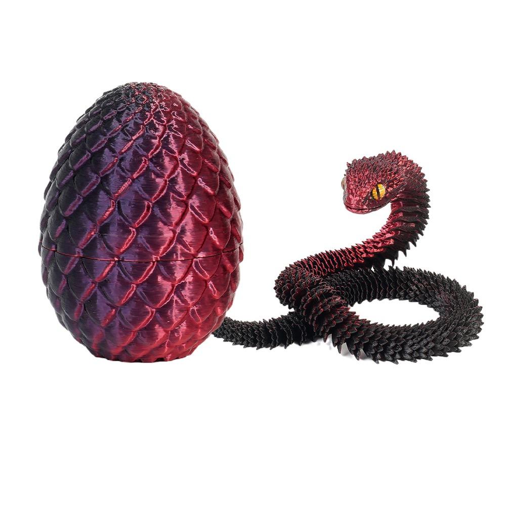 Яйцо змеи 3D-печатные игрушки змеи креативная имитационная модель животного рождественские украшения