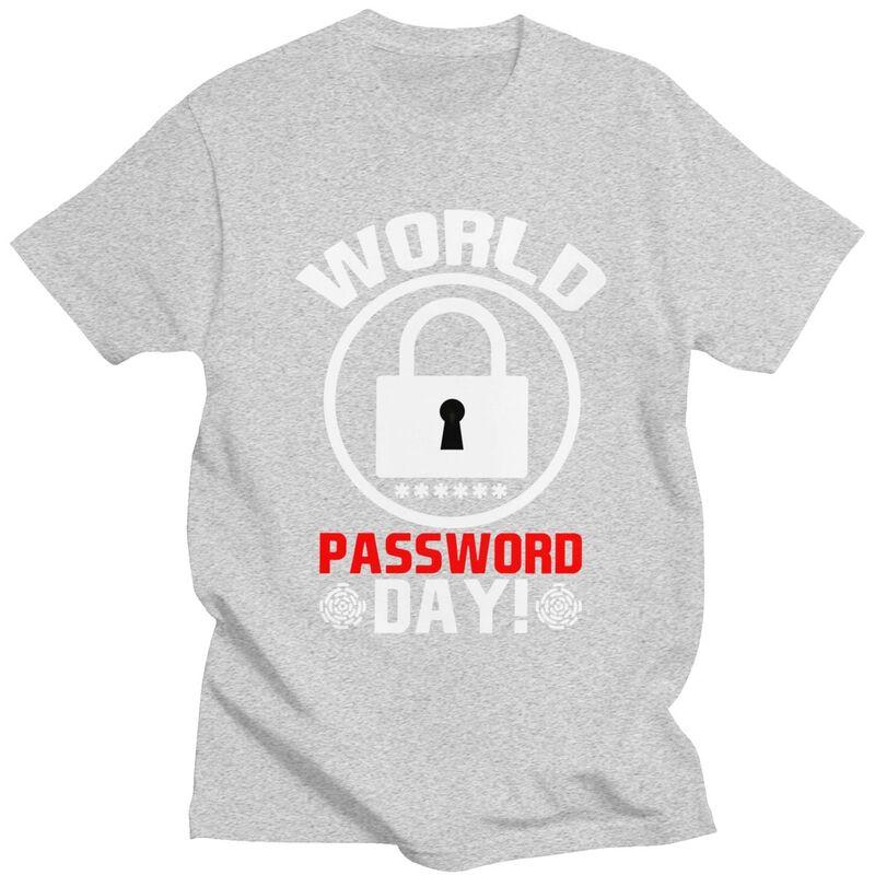 Custom Lock World Password Day Password Day Gift T Shirts for Unisex Pure Cotton Tees Tshirt Short-Sleeve Casual T-shirt Clothing