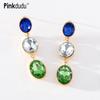2023 Summer New 3 Color Glass Drop Earrings Romantic Luxury Charming Geometric Earring for Women Jewelry Gifts PD1205
