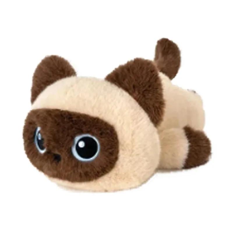 Плюшевые игрушки Черный кот Милые животные Сиамский котенок Прекрасная мягкая кукла Мультяшный кот Брелок Плюшевая игрушка Подарок на День рождения Рождество