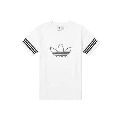 Originals Outline Trefoil Logo Футболка с короткими рукавами Мужские топы Белые FM3894
