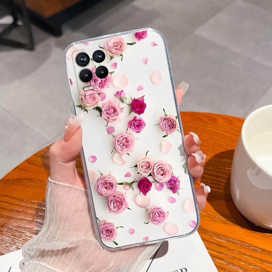 Чехол для телефона Realme 8 Pro Креативная акварельная живопись Мягкий ТПУ Прозрачный Силикон Защита от падения Задняя крышка Для Realme8 4G 5G 8Pro Funda Capa