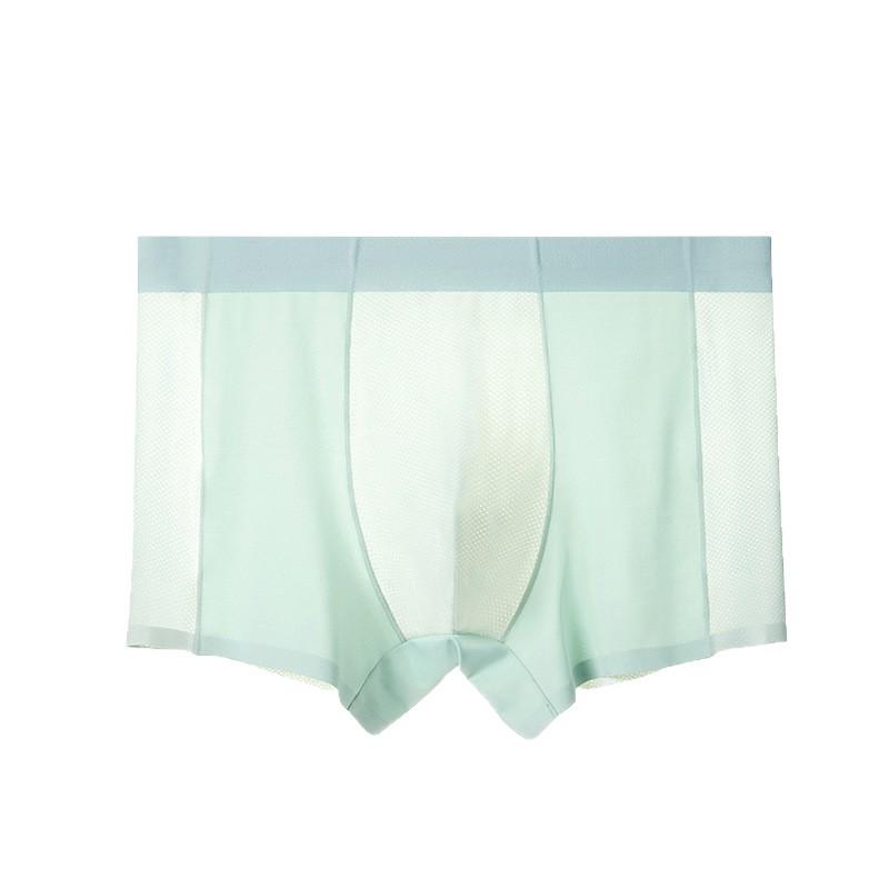 Мужские ультратонкие дышащие бесшовные боксеры-брифы из прохладного ледяного шелка - 120 штук