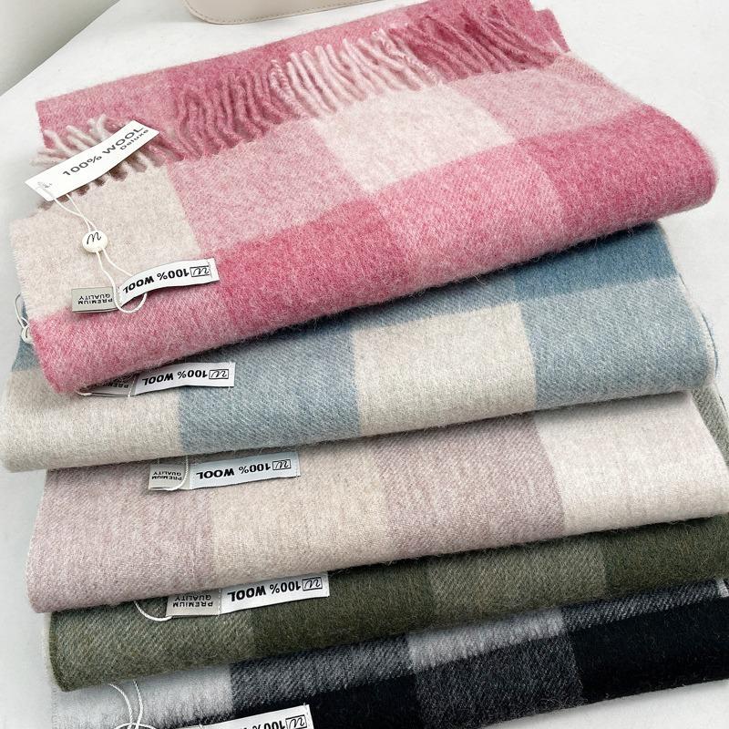Hot Sale Small Wool Scarf Women's Winter Chessboard Versatile Shawl Warm Scarf Scarf Couple